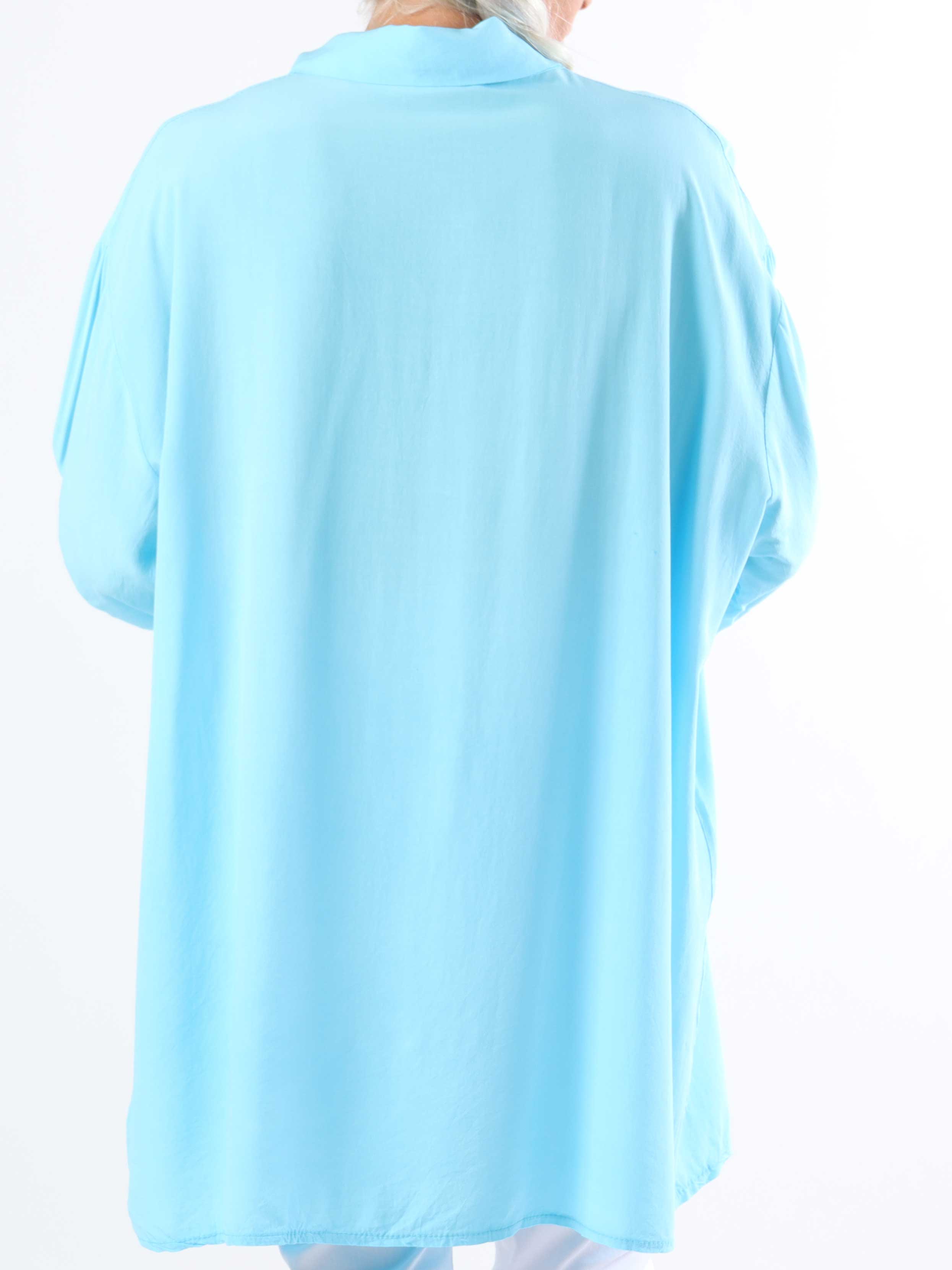 Love - Plus size-skjorta i viskos med ränder och stjärnor